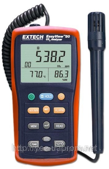 Extech EA80 Прибор для определения качества воздуха в помещении с регистратором данных Extech EA80 Прибор для определения качества воздуха в помещении с регистратором данных