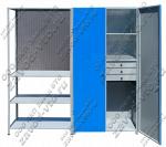 Шкаф для инструмента и комплектующих ШМ-01 многопрофильный с полочным стеллажом и перфорированным экраном