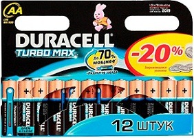 Батарейки пальчиковые Duracell LR6-12BL TURBO NEW (12/144)