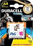 Батарейки пальчиковые Duracell LR6-4BL TURBO + магнит олимпик (4/40/18480)