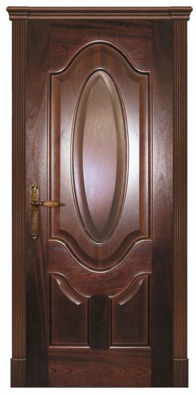 Межкомнатная дверь Калипсо, облицованная шпоном красного дерева, глухая