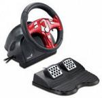 Руль Genius Trio Racer FF с педалями, для PC, PlayStation2, XBOX, с обратной связью