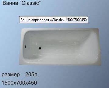 Ванна акриловая Classic