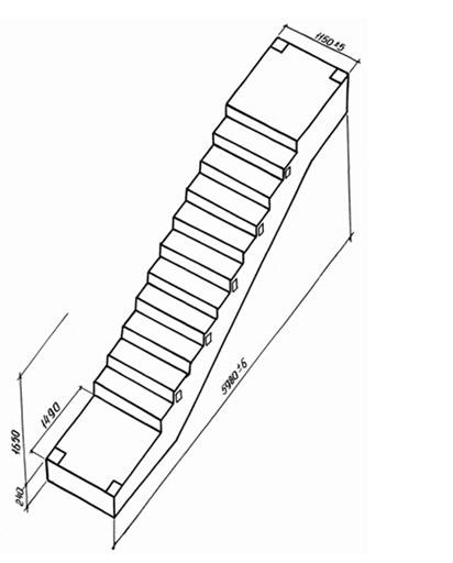 Железобетонный лестничный марш