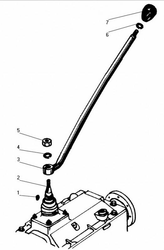 Установка рычага переключения передач коробки передач Урал 4320-30