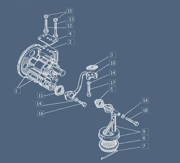 Масляный насос в сборе и трубки