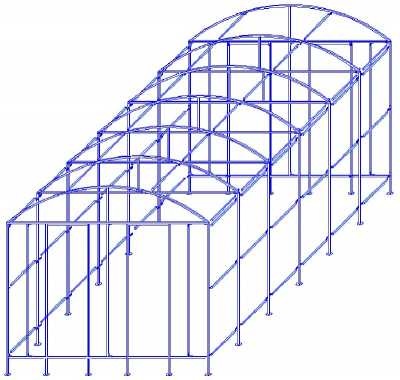 Теплица-каркас под ячеестый поликарбонат: 3.0*4.0*2.2м полуарочная
