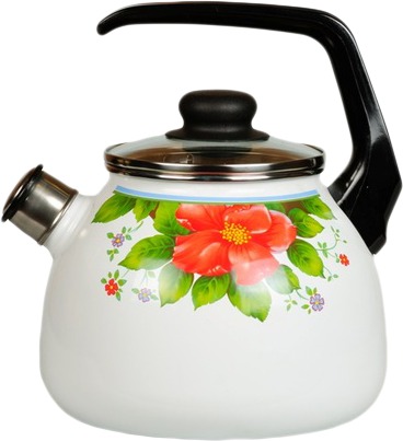 Чайник эмалированный со свистком 3,0 л арт.4с209я Аленький цветочек