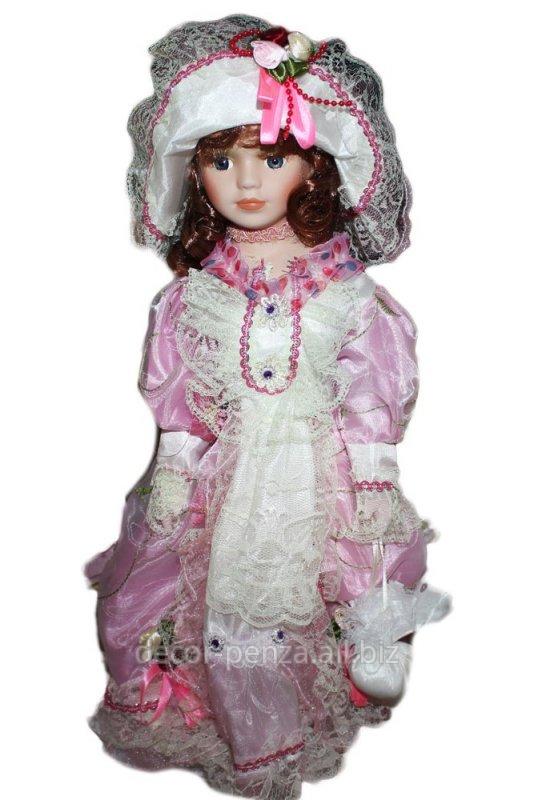 Кукла коллекционная  Изольда в шляпке  кружевное розовое платье, 41 см 699880