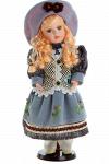 Кукла коллекционная  Валентина в светлом платье и шляпке  40 см 848166