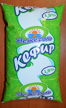 Кефир 1,5%,  поли пак 1,0 кг