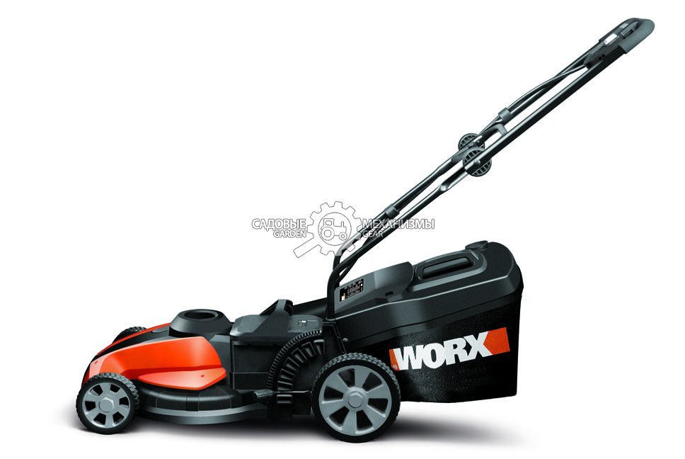 Газонокосилка аккумуляторная Worx WG785E (PRC, 46 см, 1 аккумулятор, 10 Ач, 24В, кислот. аккум, пластик, мульчир., 50 л, 25 кг)