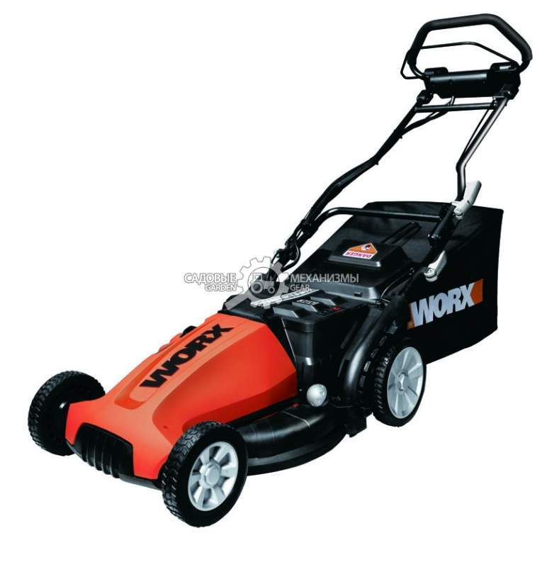 Газонокосилка аккумуляторная Worx WG789E самоходная (PRC, 48 см, 1 аккум., 17 Ач, 36В, кислот. аккум, пластик, мульчир., 60 л, 41 кг)