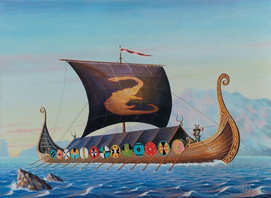 Модели судов   Корабль викингов с экипажем  Артикул 107211