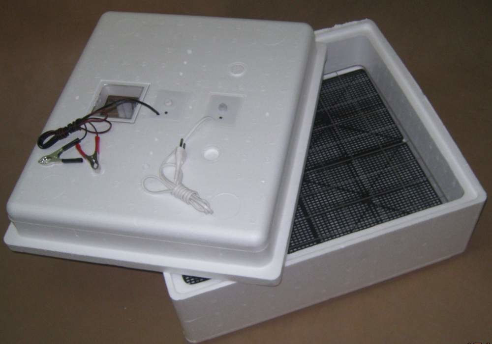 Инкубатор Идеальная наседка  - вариант 2 (63 яйца  механический поворот яиц, питание 220/12В (возможность подключения к аккумулятору), аналоговый терморегулятор)