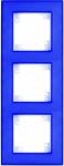 Рамка трехместная С513-015-001, синий полупрозрачный