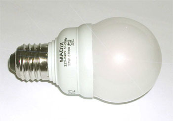 Лампа энергосберегающая MADIX мини шар E27 11Вт голубой спектр