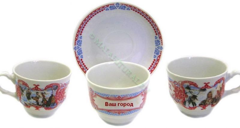 Чайная пара Северяночка деколь фарфор Чайная пара Северяночка деколь фарфор