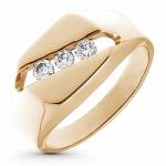 Кольцо золотое с бриллиантами мужское