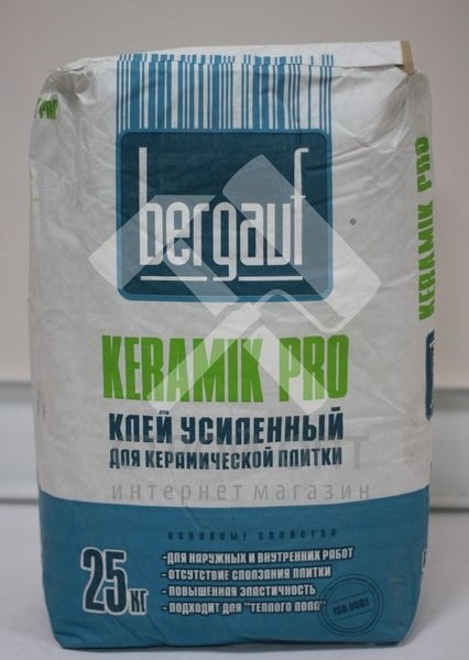 Клей усиленный для плитки Bergauf (Бергауф) Keramik Pro
