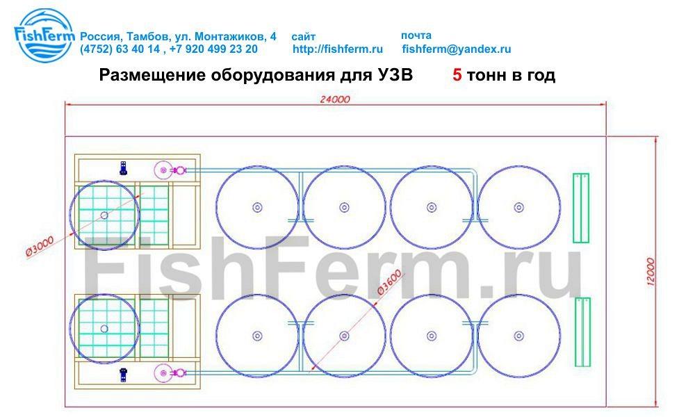 Рыбные фермы УЗВ на производство 5 тонн продукции в год Рыбные фермы УЗВ на производство 5 тонн продукции в год