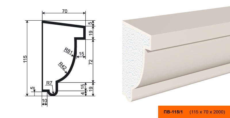 Подоконник ПВ-115/1