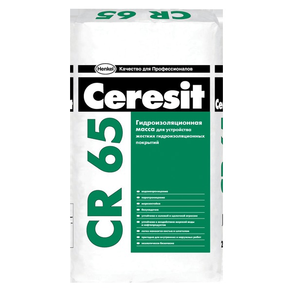 Цементная гидроизоляционная масса Ceresit CR 65. Цементная гидроизоляционная масса Ceresit CR 65.