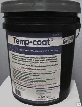 Сверхтонкая тепловая изоляция для труб Temp-coat 18,925л ведро (расход 0,5л)