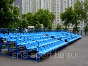 Трибуна спортивная 5-ярусная (25 мест) с пластиковыми сиденьями Трибуна спортивная 5-ярусная (25 мест) с пластиковыми сиденьями