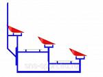 Трибуна спортивная 3х-ярусная (15 мест) с пластиковыми сиденьями