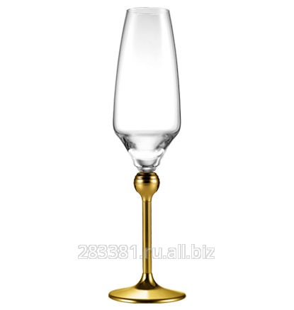 Фужеры для шампанского - игристого вина с позолоченными ножками - 6 шт  арт. LS-023-3-DG