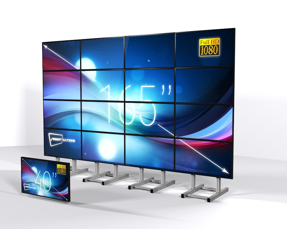 Видеостена 4х4 из LCD панелей, 165