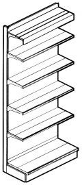 Стеллаж пристенный H220 отдельностоящий (L100, с фризом)