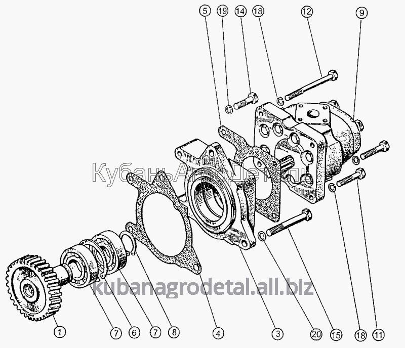 Запчасти для сельхозтехники МТЗ-1222/1523 Привод насоса шестеренного
