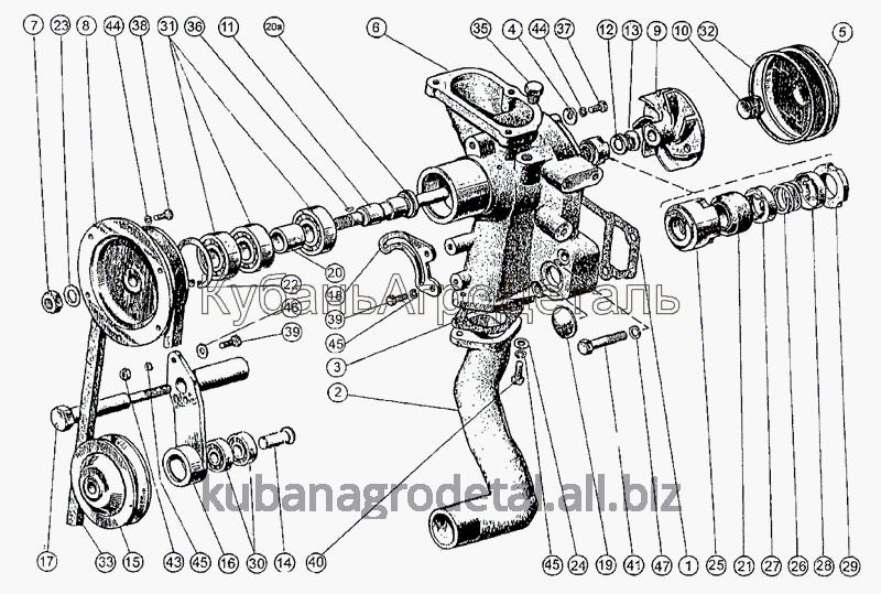Запчасти для сельхозтехники МТЗ-1222/1523 Насос водяной и натяжитель