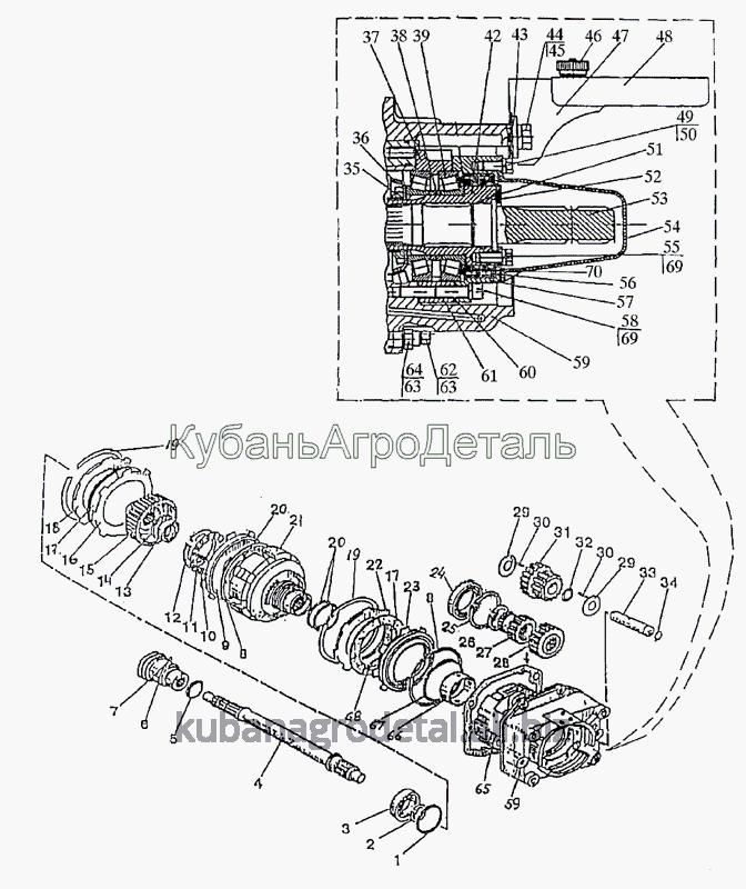 Запчасти для сельхозтехники МТЗ-1222/1523 Вал отбора мощности Запчасти для сельхозтехники МТЗ-1222/1523 Вал отбора мощности
