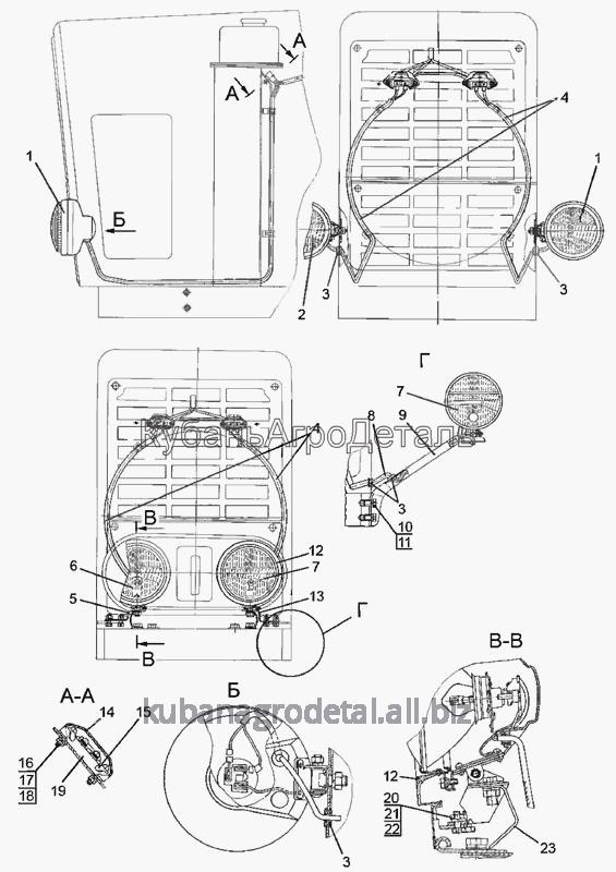 Запчасти для сельхозтехники МТЗ-80 (2009) Установка фар дорожных