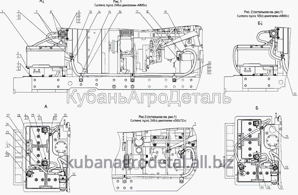 Запчасти для сельхозтехники МТЗ-920.4/952.4 Установка батарей аккумуляторных Запчасти для сельхозтехники МТЗ-920.4/952.4 Установка батарей аккумуляторных