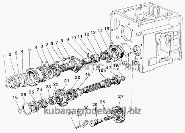 Запчасти для сельхозтехники МТЗ-923 Вал I передачи и заднего хода. Опоры промежуточного и внутреннего валов