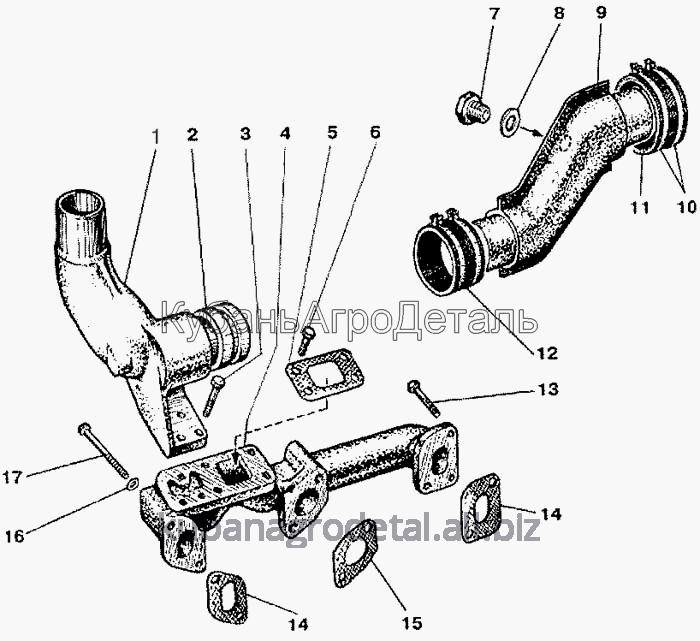 Запчасти для сельхозтехники МТЗ-900 Газопровод дизеля.