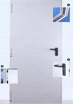 Дверь одностворчатая металлическая глухая противопожарная IDRA EI 60 (Италия)