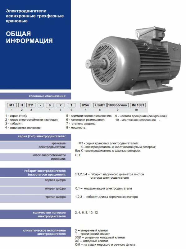 Электродвигатели асинхронные трехфазные крановые