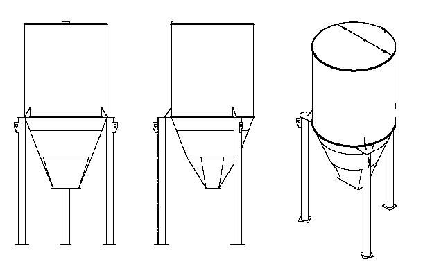 Силос Ду=2500мм, объем 12 / 20 / 30 / 40 / 50 м.куб., с аспирационным фильтром, угл.ст.