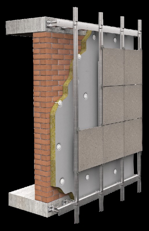 Усиленные фасадные системы ZIAS Maxima Medium, облицовка керамогранитом сандартных зданий