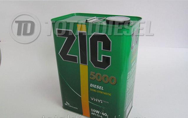 Масло моторное ZIC 5000 (п/синтетика) SAE 10W-40 4L