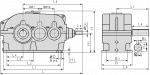Редуктор коническо-цилиндрический трехступенчатый горизонтальный
