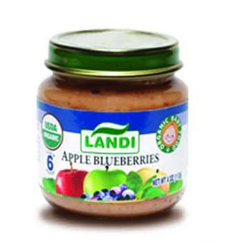 Фруктовое пюре LANDI ORGANIC Яблоко-черника