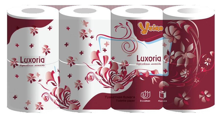 Туалетная бумага «Linia VEIRO LUXORIA» 3х-слойная по 8 рул. в комплекте