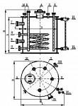 Вертикальные цельносварные аппараты с плоскими днищами, со змеевиком.