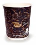 Стакан бумажный ДВОЙНАЯ СТЕНКА 8 унций 200-250 мл.  ЭкоКапс  Дизайн Д4 "Hot Drinks" ДЕРЕВО